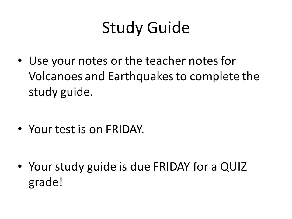 Plate Tectonics, Earthquakes, and Volcanoes STudy guide answer key